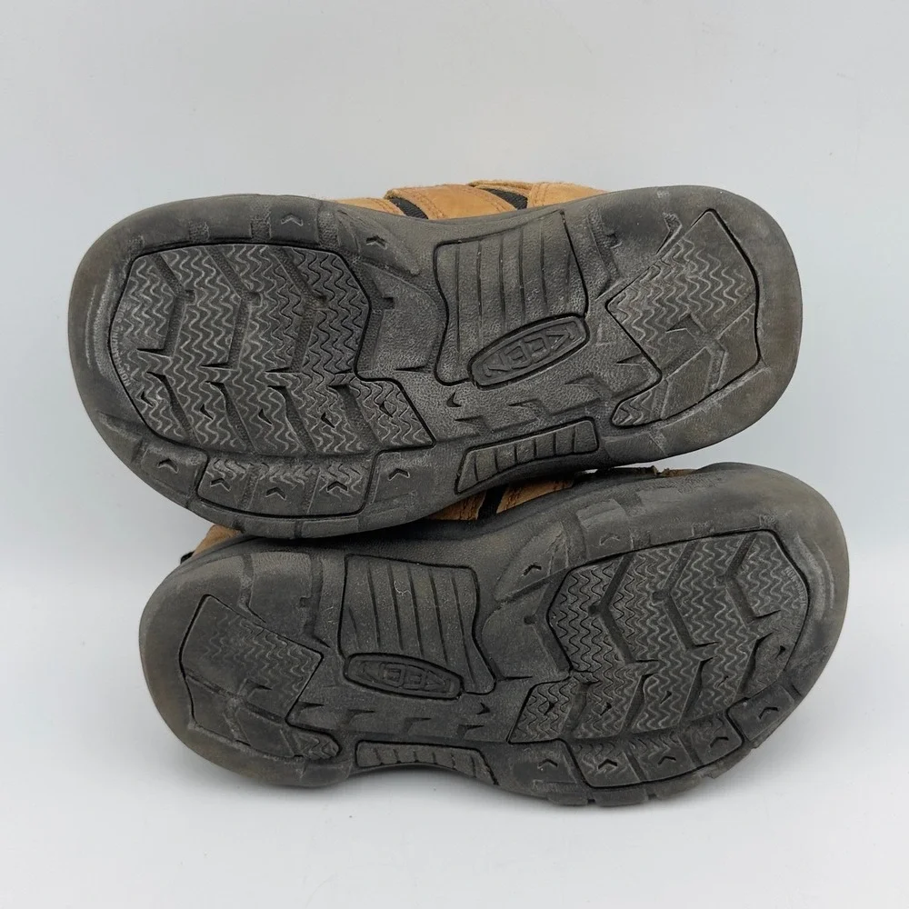 Keen Newport H2 Kids Tan Black Leather Hybrid Hiking Sandals Shoes US 11